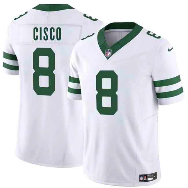 Men's New York Jets #8 Andre Cisco White 2025 F.U.S.E. Vapor Untouchable Limited Stitched Jersey